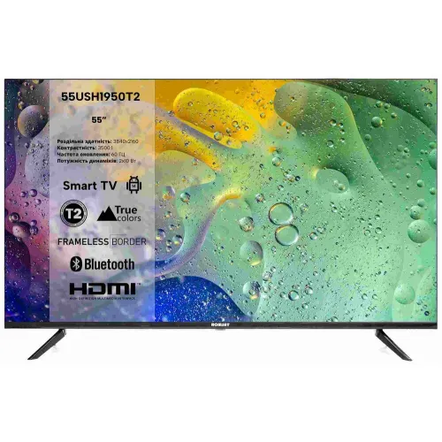 Телевизор  безрамочный Romsat 55USH1950T2 Smart Android 14.0