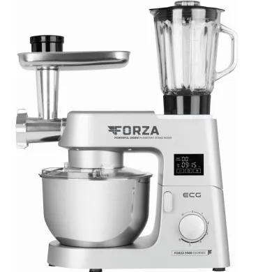 Комбайн кухонный с мясорубкой и планетарным миксером ECG FORZA 5500 Giorno Argento
