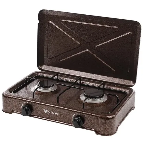 Плита настільна газова двоконфоркова з кришкою Yucel O-200-LPG-copper