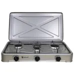 Плита настільна газова триконфоркова з кришкою Yucel O-300-LPG-grey