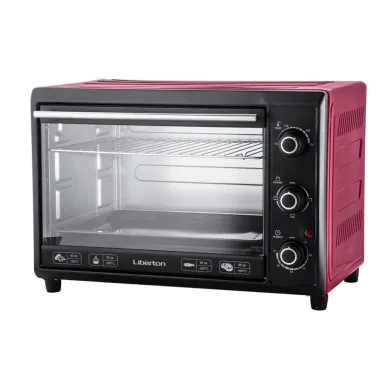 Духовка електрична настільна з листом і решіткою Liberton LEO-400 Red 40 літрів