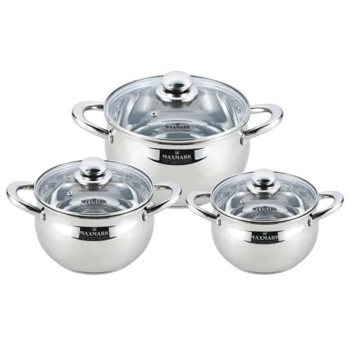 Набор посуды из нержавеющей стали 6пр Maxmark MK-APP7506G