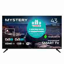 Телевізор безрамковий 43 Mystery Smart MTV-4360FST2 FullHD Android 14.0