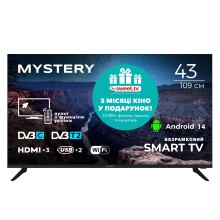 Телевізор безрамковий 43 Mystery Smart MTV-4360FST2 FullHD Android 14.0