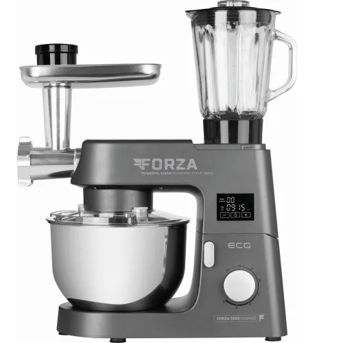 Комбайн кухонний з м'ясорубкою та планетарним міксером ECG FORZA 5500 Giorno Scuro