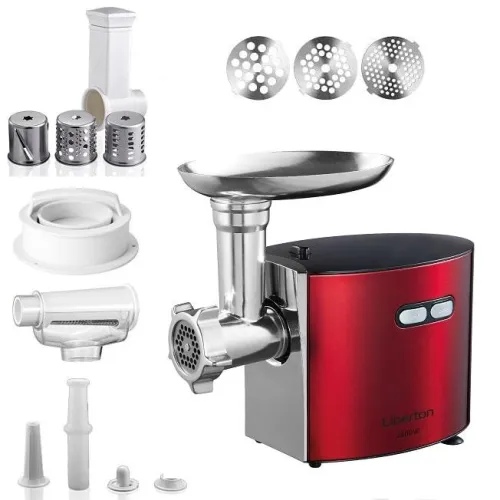 М'ясорубка з насадками та бургер-пресом Liberton LMG-28TGB03S
