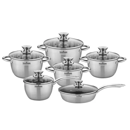 Набор посуды для всех видов плит 12пр Maxmark MK-VS8512A
