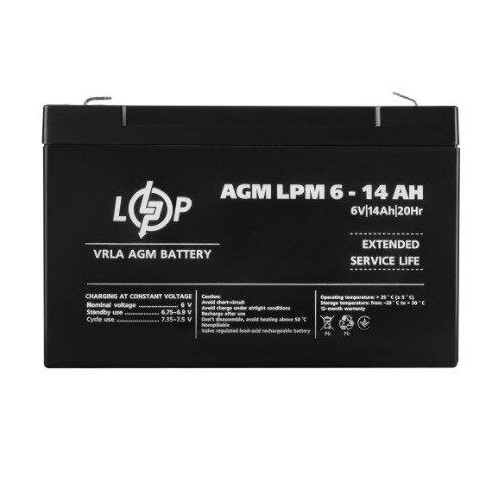 Акумулятор AGM LogicPower LPM 6V — 14 Ah (LP4160)