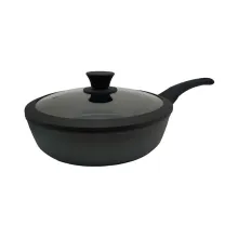 Сковорода з кришкою із силіконовим обідком 28см KRAUZER 77033 ECO-BASIS Diamond