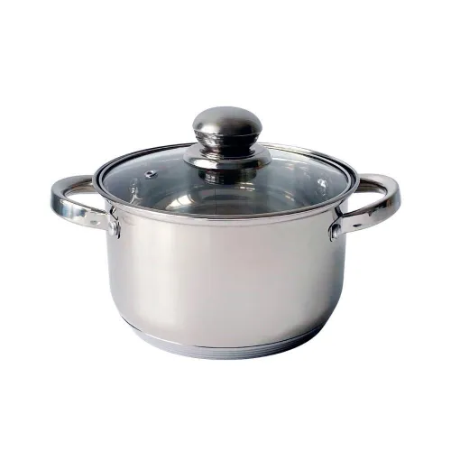 Кастрюля нержавеющая сталь с крышкой 2,6л KRAUZER 78006 Constant Serie 18 см