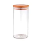 Контейнер для сыпучих термостойкое стекло с бамбуковой крышкой 1000 мл KRAUZER 60-1000