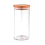 Контейнер для сыпучих термостойкое стекло с бамбуковой крышкой 1000 мл KRAUZER 60-1000