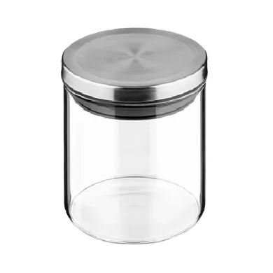 Контейнер для сыпучих термостойкое стекло с металлической крышкой 750 мл KRAUZER 61-750
