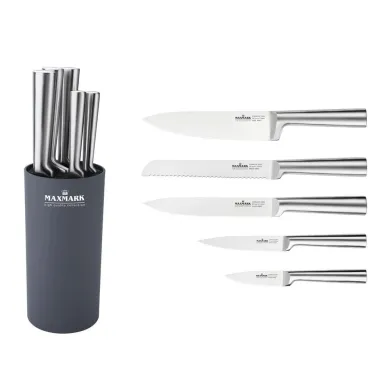 Набор ножей в колоде нержавеющая сталь Maxmark MK-K02 6 предметов