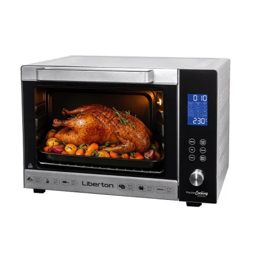 Духовка електрична з конвекцією та вертелом Liberton LEO-601E Silver