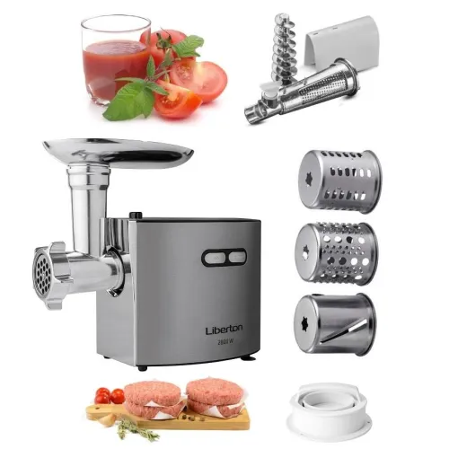 Мясорубка электрическая с насадками и бургер-прессом Liberton LMG-28TGB02S