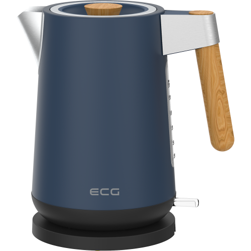 Чайник електричний з дерев'яною ручкою ECG RK 1768 Strix Timber Petrol