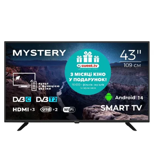 Телевизор Mystery MTV-4350FST2 Smart Android 14.0