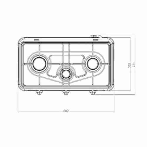 Плита настольная (газ) Yucel O-300-LPG-silver (3 конф., решетка металл, эмаль, крышка)