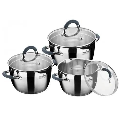 Набор посуды нержавеющая сталь 6 предметов Maxmark MK-VS5506F