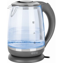 Чайник електричний скляний з підсвічуванням ECG RK 2020 Grey Glass