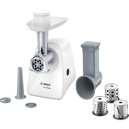 М'ясорубка з насадками для овочів та ковбасок Bosch MFW2514W